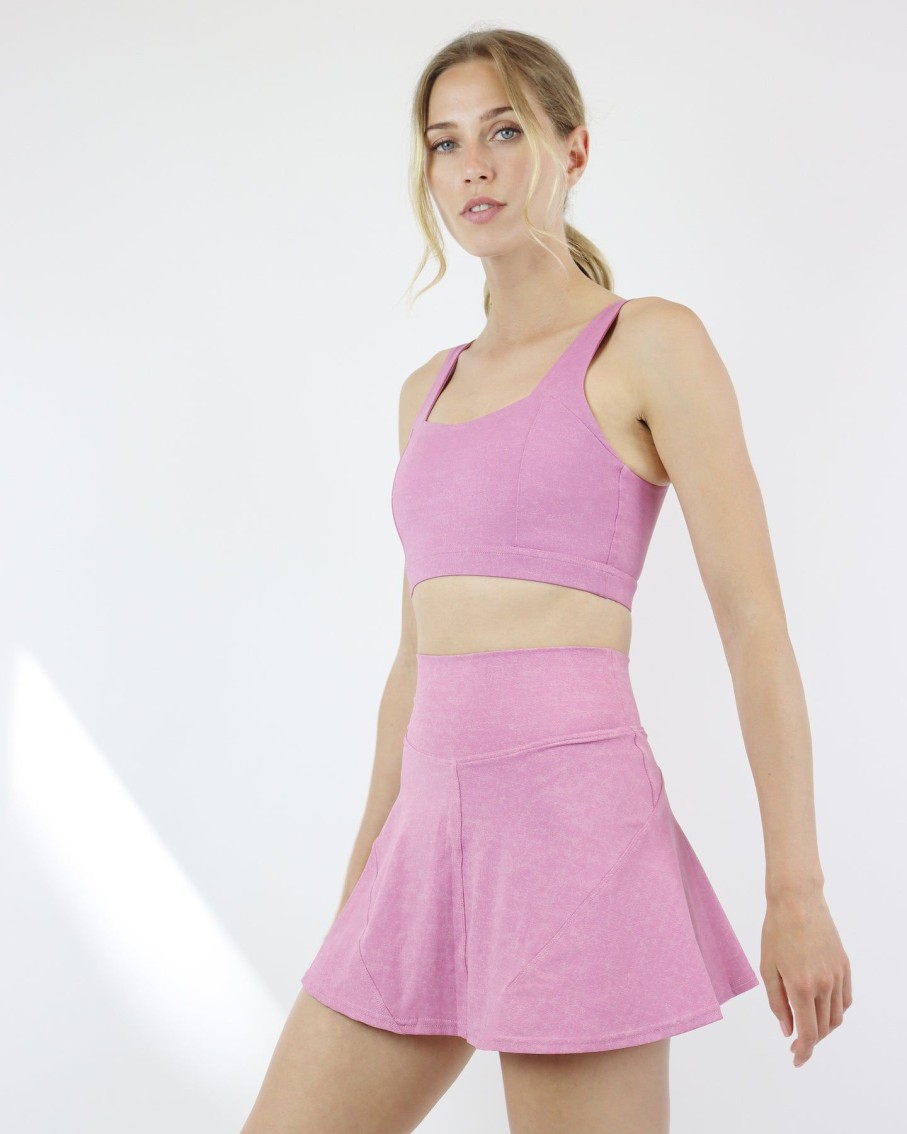 Women BLAIZ Activewear Activewear | Dusty Pink Cecilia Tennis Skirt