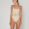 Women Palmacea Swimwear & Beachwear | Fiori Nilo Ivory Swimsuit