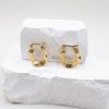 Women 227 Earrings | Gold Twisted Wave Hoop Earrings