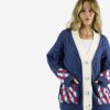 Women On Blue Jumpers & Cardigans | Blue Argyle Cable Knit Cardigan