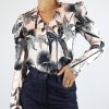 Women Lobo Rosa Shirts & Blouses | Pale Pink Palm Print Button Blouse