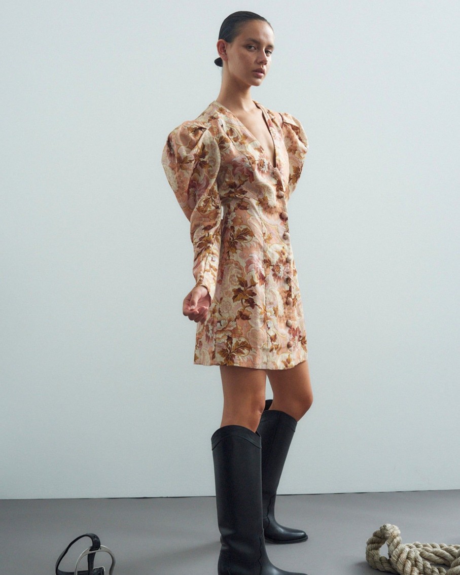 Women Alemais Dresses | Phillipa Floral Print Puff Sleeve Mini Dress