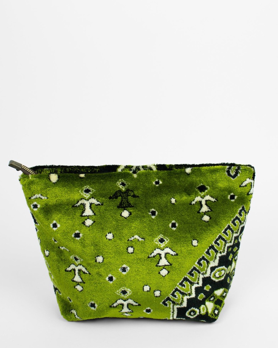 Women Blaiz Clutches | Soraya Green Velvet Pouch Bag