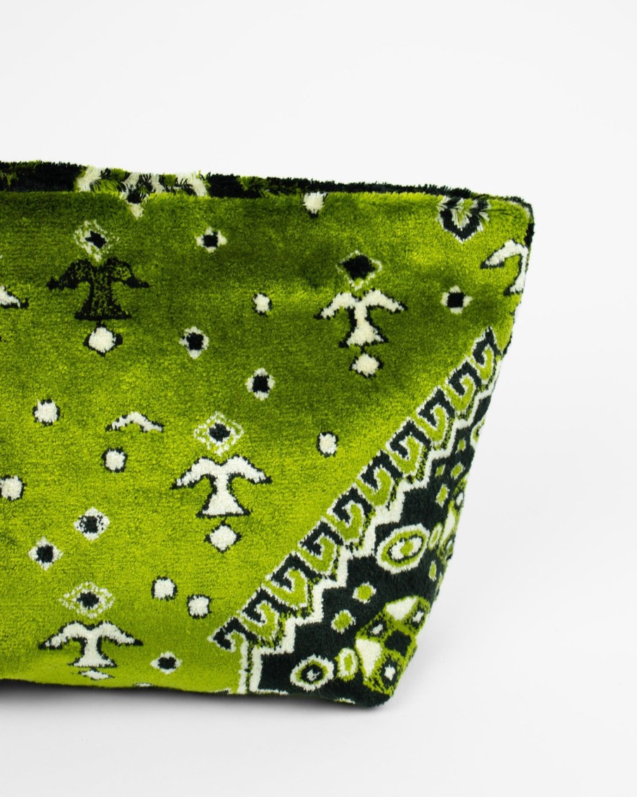 Women Blaiz Clutches | Soraya Green Velvet Pouch Bag