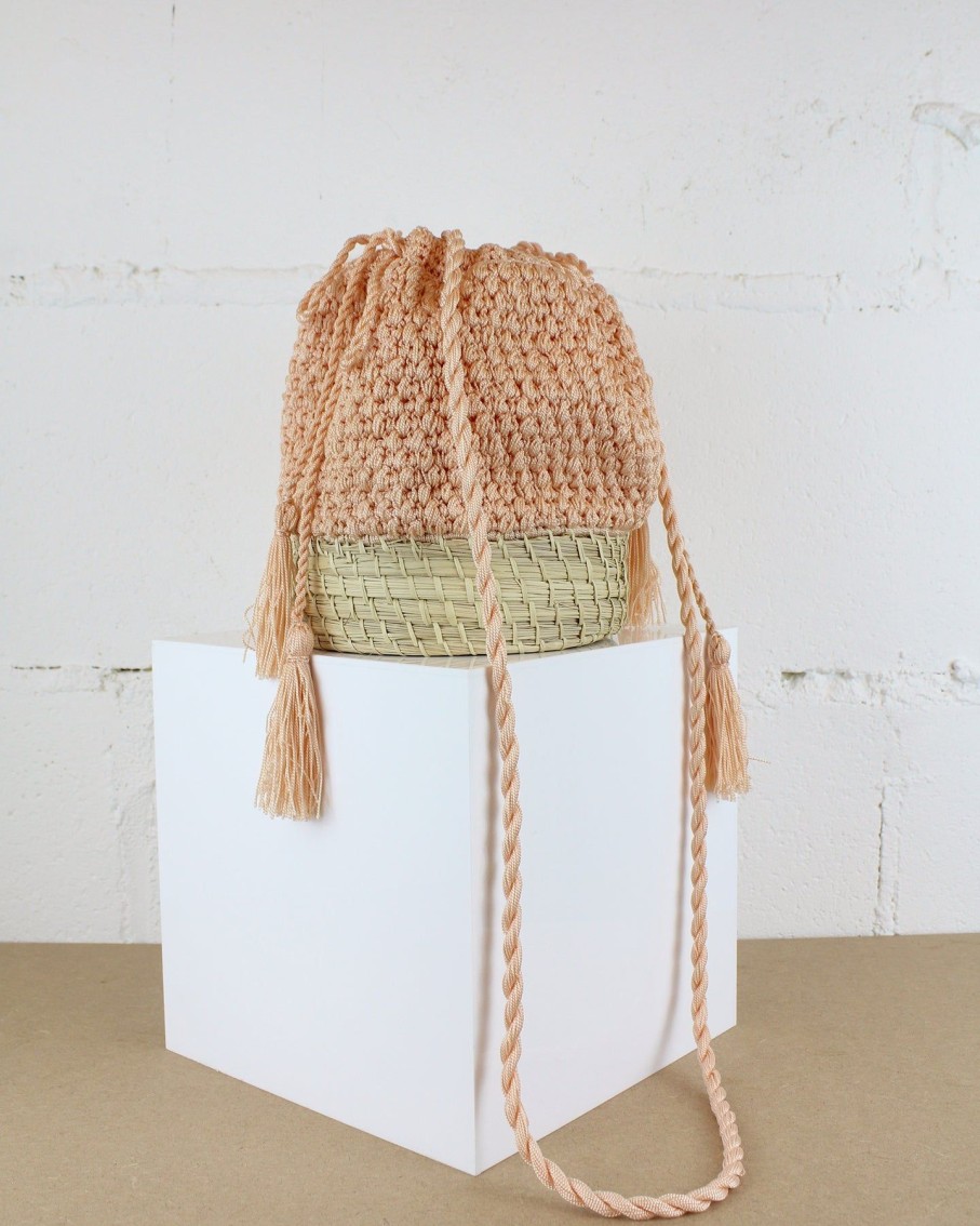 Women Ka'imima Cross-Body Bags | Peach Woven Pouch Bag