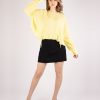 Women Animale Tops & T-Shirts | Long Sleeve Yellow Sheer Georgette Top