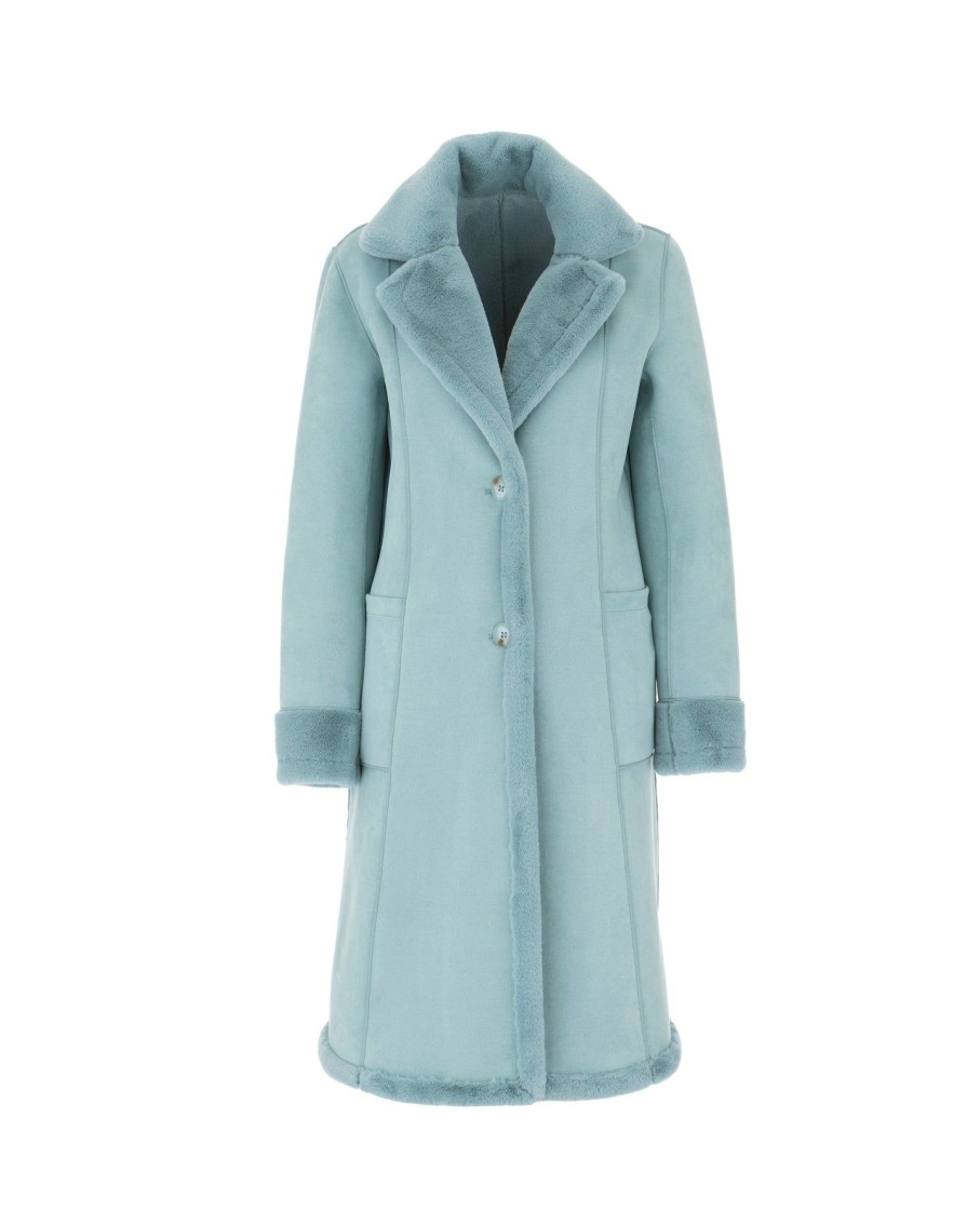 Women Arara for BLAIZ Coats & Jackets | Mint Green Faux Shearling Reversible Coat