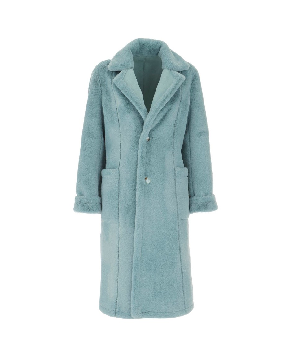 Women Arara for BLAIZ Coats & Jackets | Mint Green Faux Shearling Reversible Coat