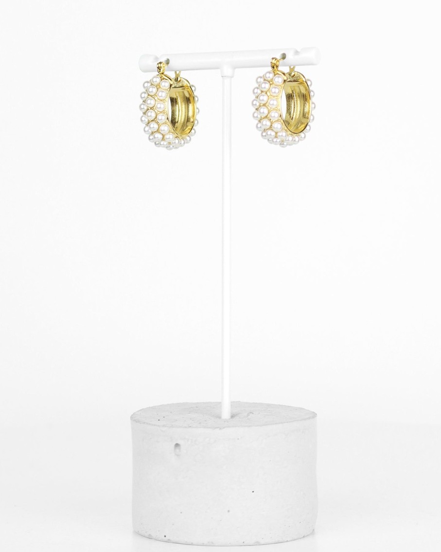 Women 227 Earrings | Katherine Pearl Mini Hoop Earrings