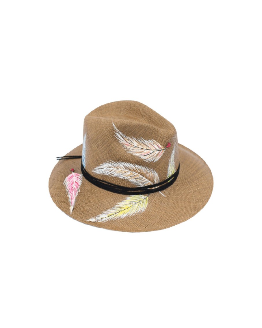 Women Nadia C Hats, Gloves & Scarves | Jewelled Feather Panama Hat