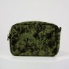 Women 227 Wash Bags | Olive Green Velvet Beauty Wash Bag