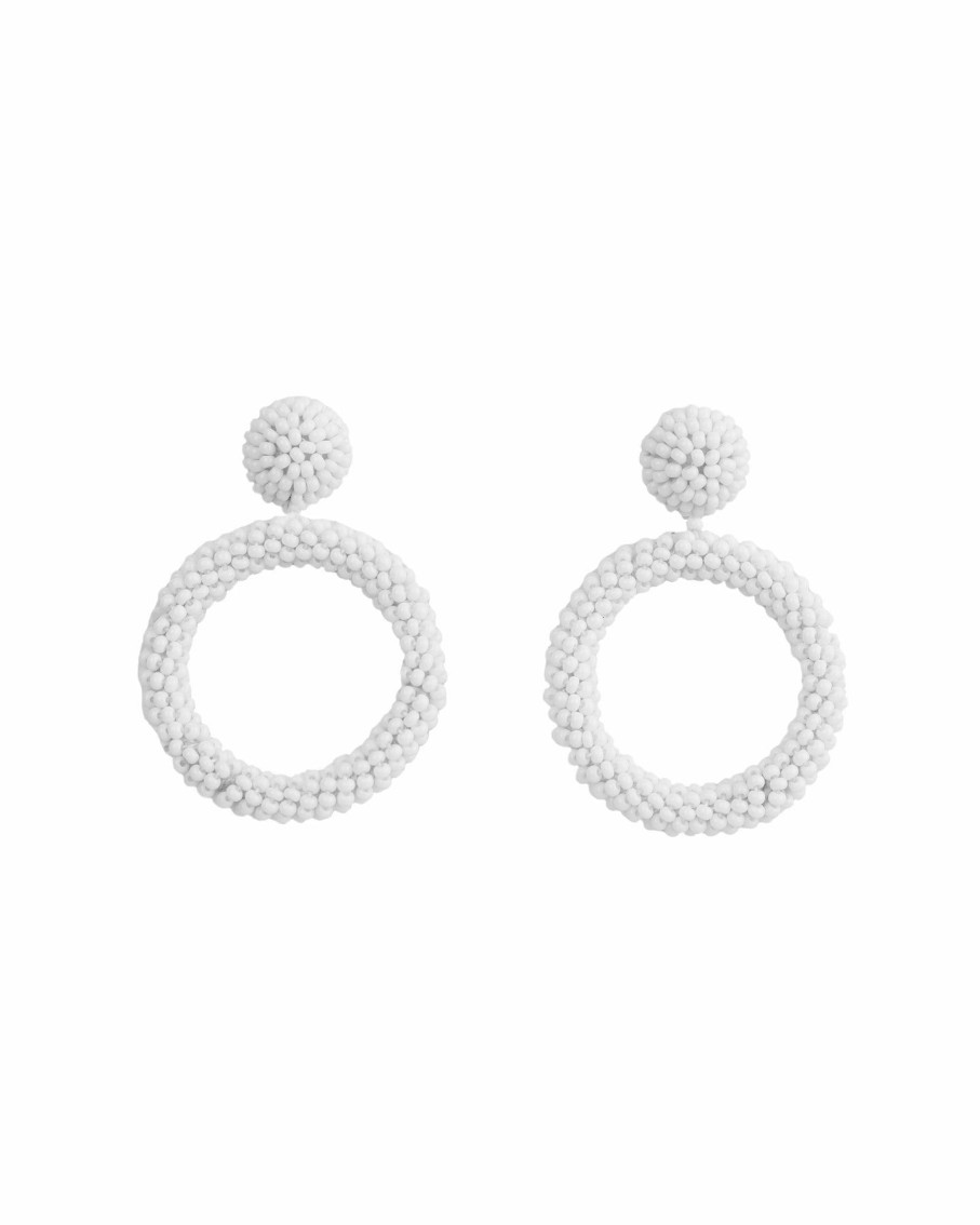 Women BLAIZ Earrings | White Arara Beaded Hoop Earrings™