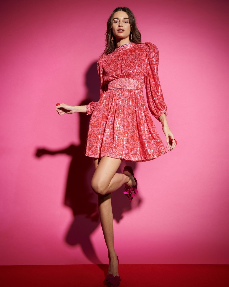 Women CeliaB Dresses | Cotalba Red And Pink Dress