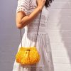 Women Ladi for Blaiz Clutches | Yellow Crochet Cross-Body Bag