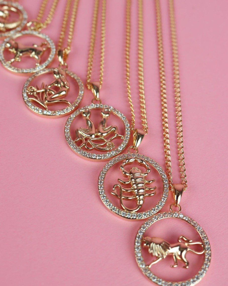 Women 227 Necklaces | Astrology Rhinestone Medallion Necklace