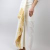 Women Agua De Coco Skirts | Embroidered Off-White Linen Blend Skirt