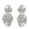 Women 227 Earrings | Silver Leaf & Pearl Ornate Earrings