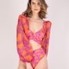 Women Karla Vivian Swimwear & Beachwear | Pink And Orange Buriti Swimsuit