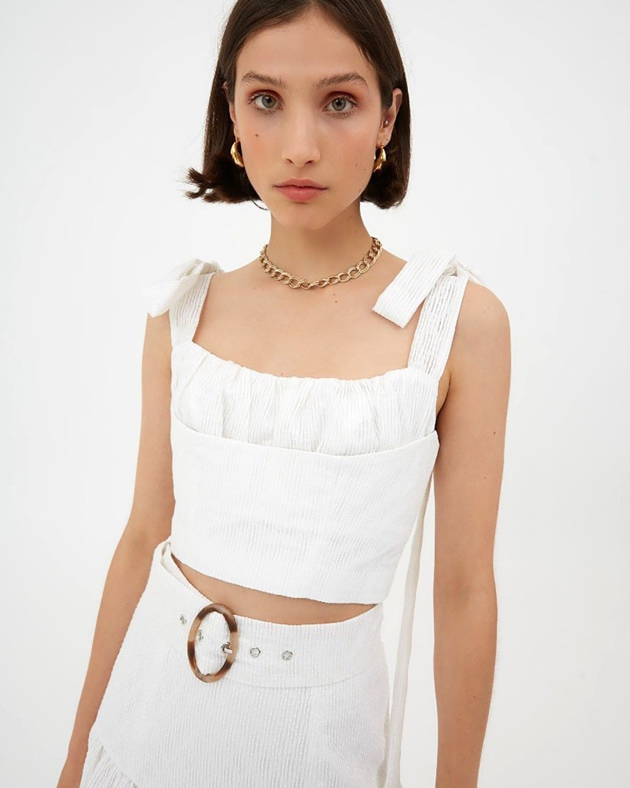 Women C/MEO Collective Tops & T-Shirts | Ivory Value Top