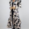 Women Lobo Rosa Coats & Jackets | Pale Peach Velvet Print Maxi Kimono