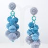 Women BLAIZ Earrings | Blue Ombre Beaded Triple Drop Earrings