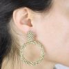 Women BLAIZ Earrings | Crystal Gold Arara Hoop Earrings