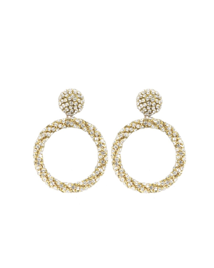 Women BLAIZ Earrings | Crystal Gold Arara Hoop Earrings