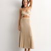 Women 25 UNION Skirts | Ariel Beige A-Line Midi Skirt