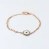 Women 227 Bracelets | Rose Gold Evil Eye Double Chain Bracelet