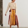 Women ESCVDO Skirts | Wide Stripe Pancha Midi Skirt