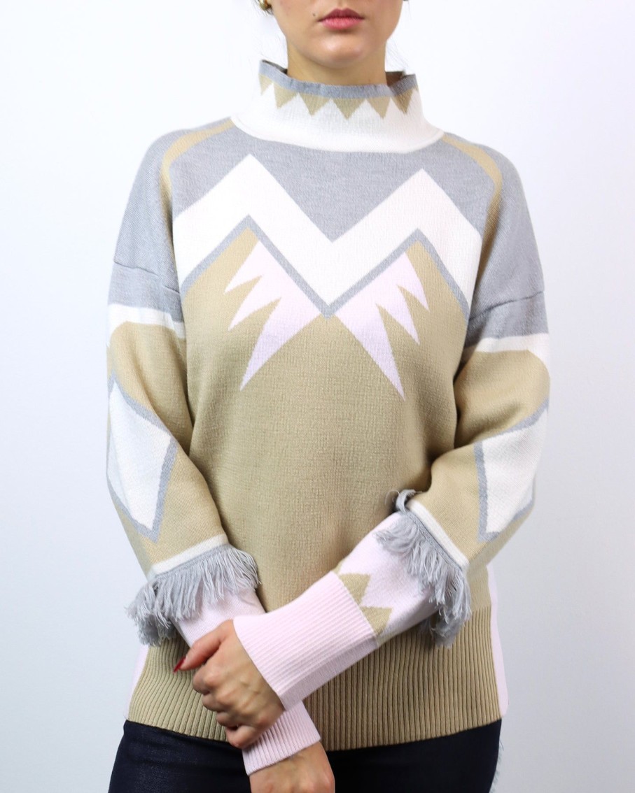 Women Mitawa Jumpers & Cardigans | Beige, Blush & Grey Merino Sweater