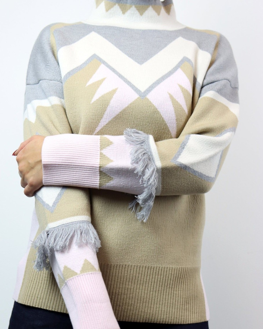 Women Mitawa Jumpers & Cardigans | Beige, Blush & Grey Merino Sweater