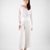 Women Marina V Trousers | White Embroidery Cullote Trousers