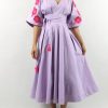 Women Rosa Dahlia Dresses | Lis Embroidered Lavender Midi Dress