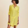 Women Cia Maritima Dresses | Yellow Lisos Shantung Shirt Dress