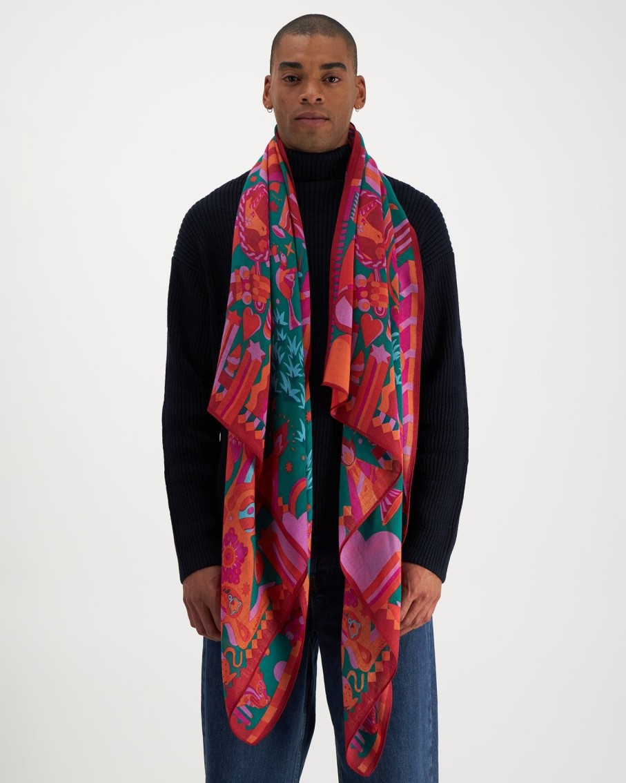 Women Inoui Editions Hats, Gloves & Scarves | Licorne Emerald Scarf