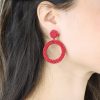 Women BLAIZ Earrings | Red Arara Beaded Hoop Earrings™