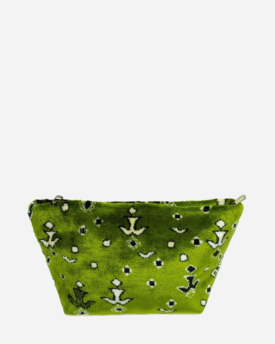 Women Blaiz Clutches | Zohra Green Velvet Mini Pouch Bag