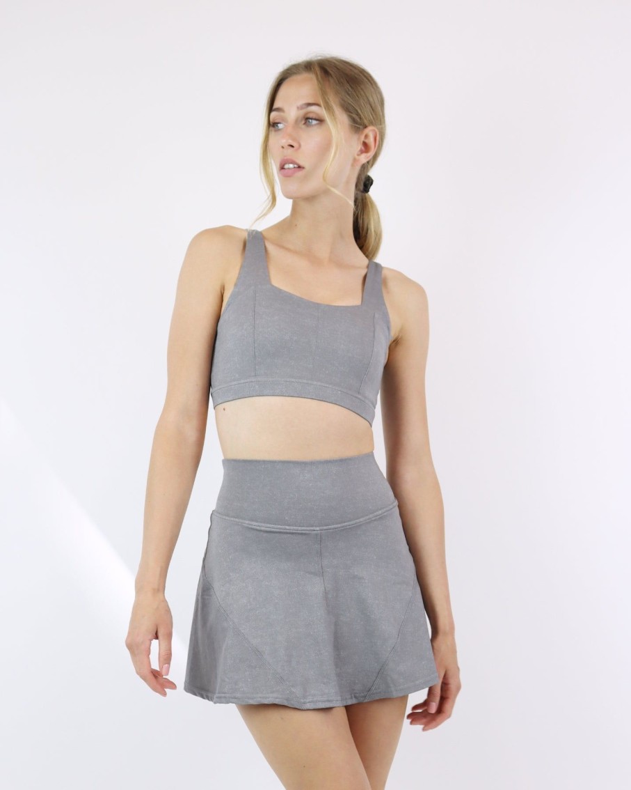 Women BLAIZ Activewear Activewear | Stone Grey Cecilia Tennis Skirt