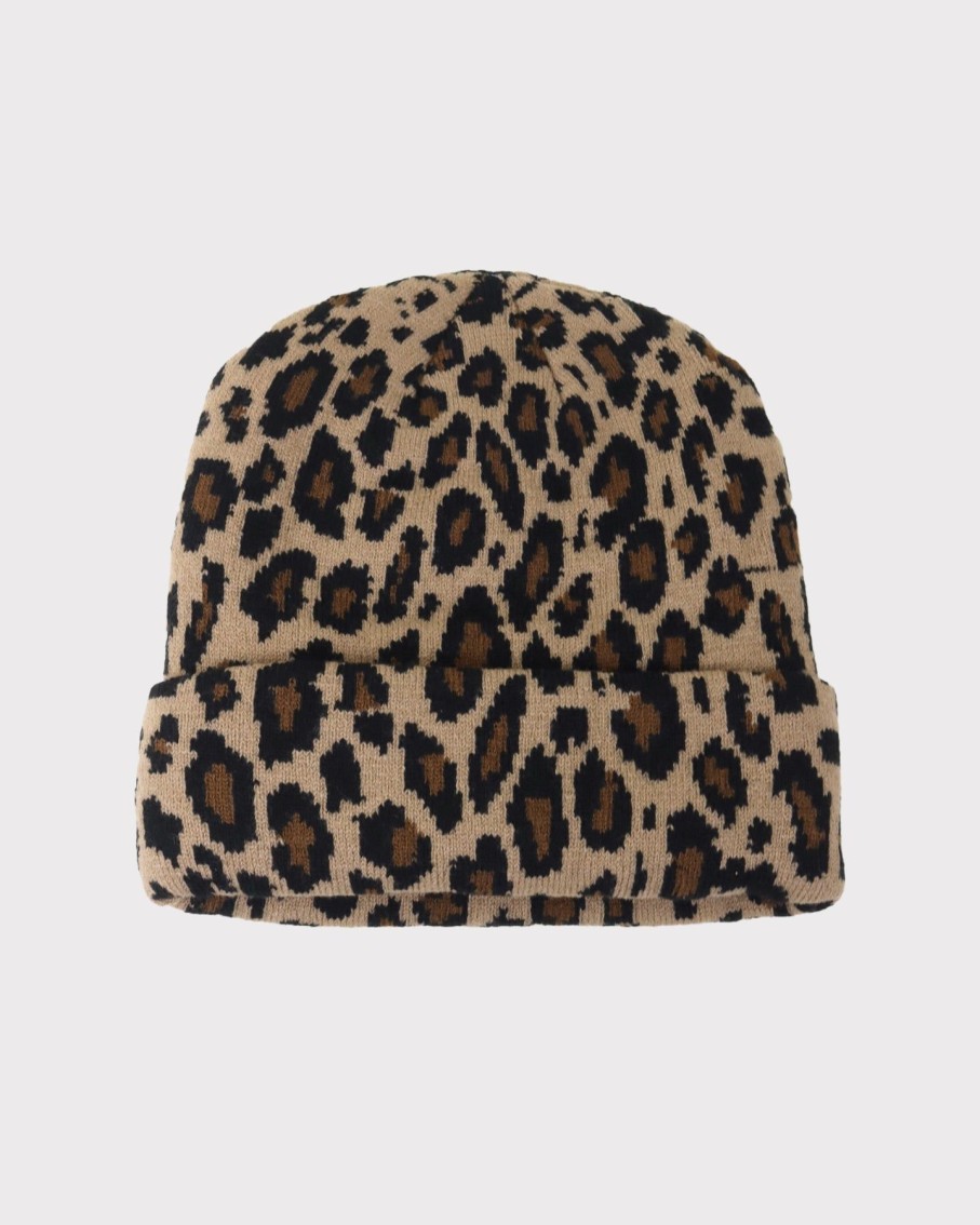 Women 227 Hats, Gloves & Scarves | Beige Leopard Beanie Hat