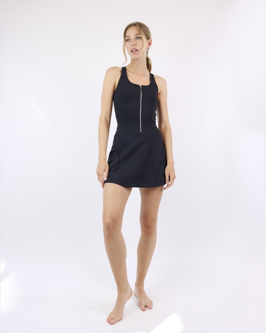 Women BLAIZ Activewear Activewear | Black Aurora Tennis Dress