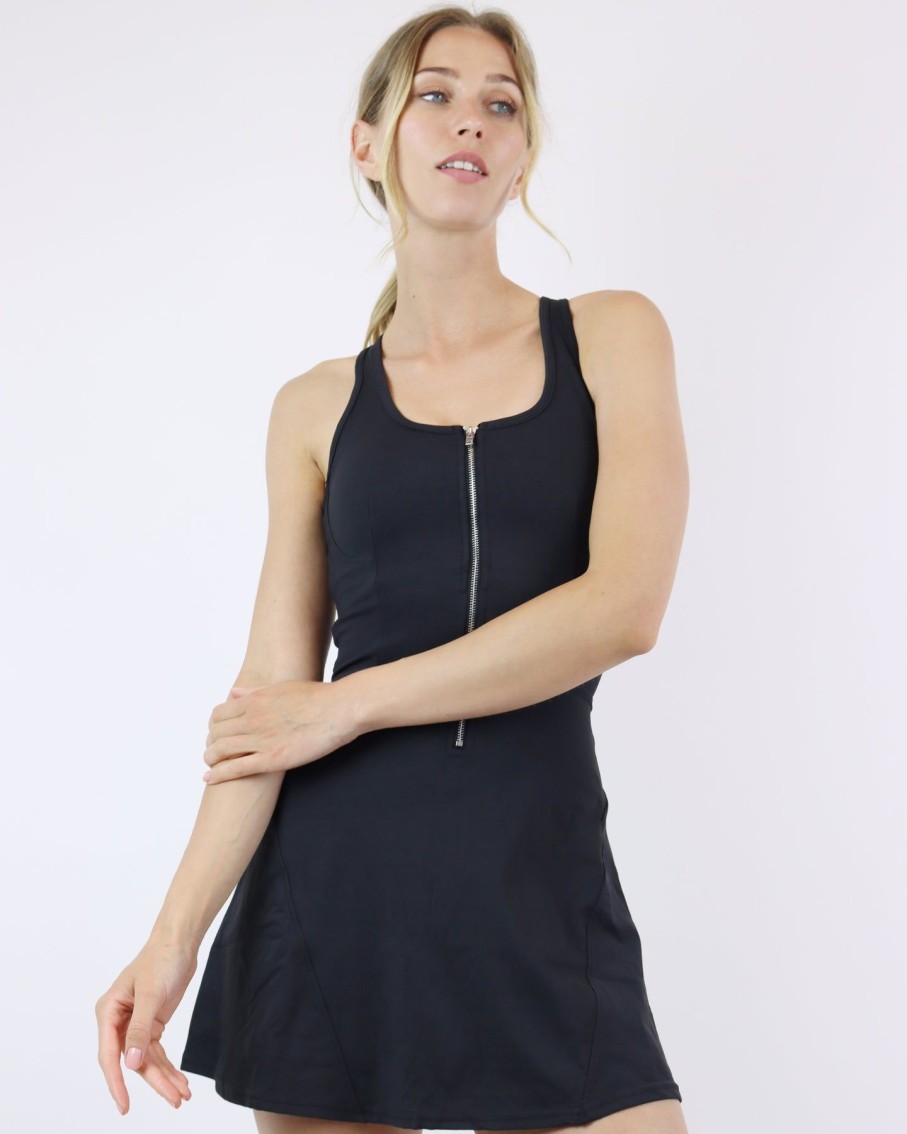 Women BLAIZ Activewear Activewear | Black Aurora Tennis Dress