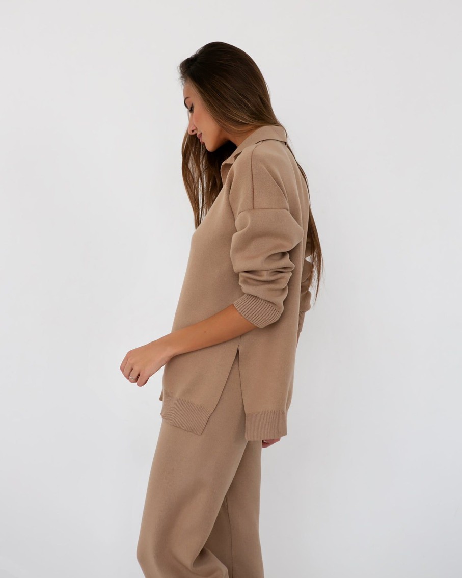 Women 25 UNION Trousers | Lana Caramel Trousers