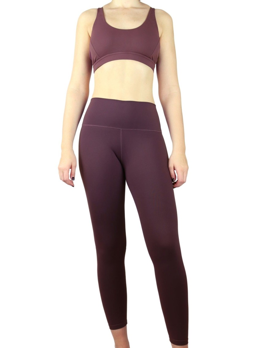 Women BLAIZ Activewear Activewear | Plum High-Waisted Leggings