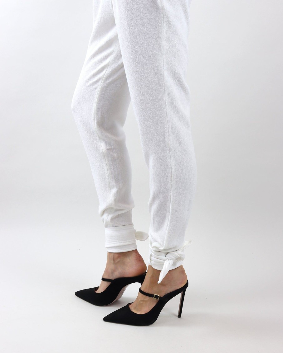 Women Skazi Trousers | White Bow High Waisted Trousers