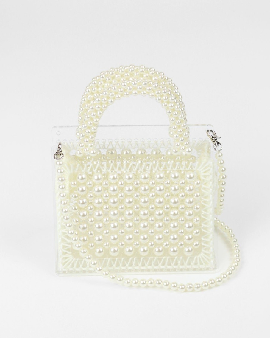 Women 227 Cross-Body Bags | Ivory Pearl Cross-Body Handbag