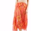 Women Karla Vivian Skirts | Red Violao Tulle Pointed Long Skirt