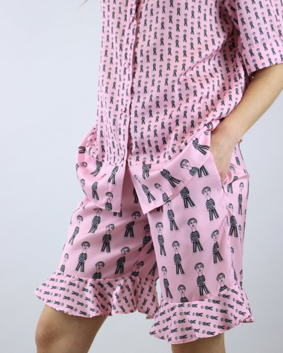 Women Levinia Sets | Millennial Pink Print Shorts