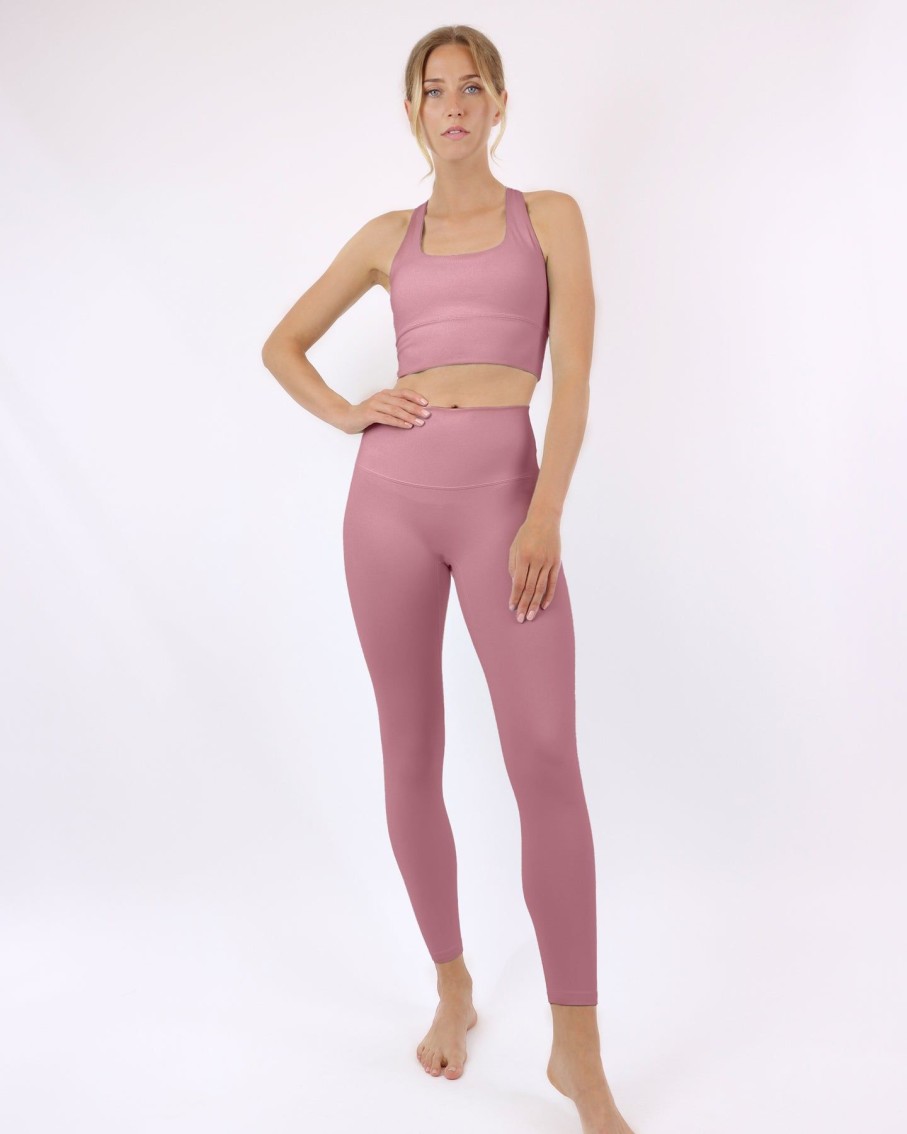 Women BLAIZ Activewear Activewear | Dusty Pink Stephanie High Rise Leggings